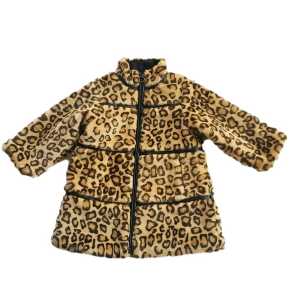 The Childrens Place Faux Leather Leopard Jacket - Picture 1 of 6
